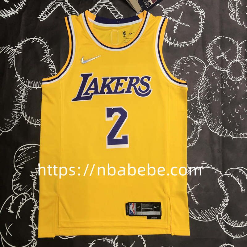 Maillot de Basket NBA Lakers 75e anniversaire Irving 2 jaune